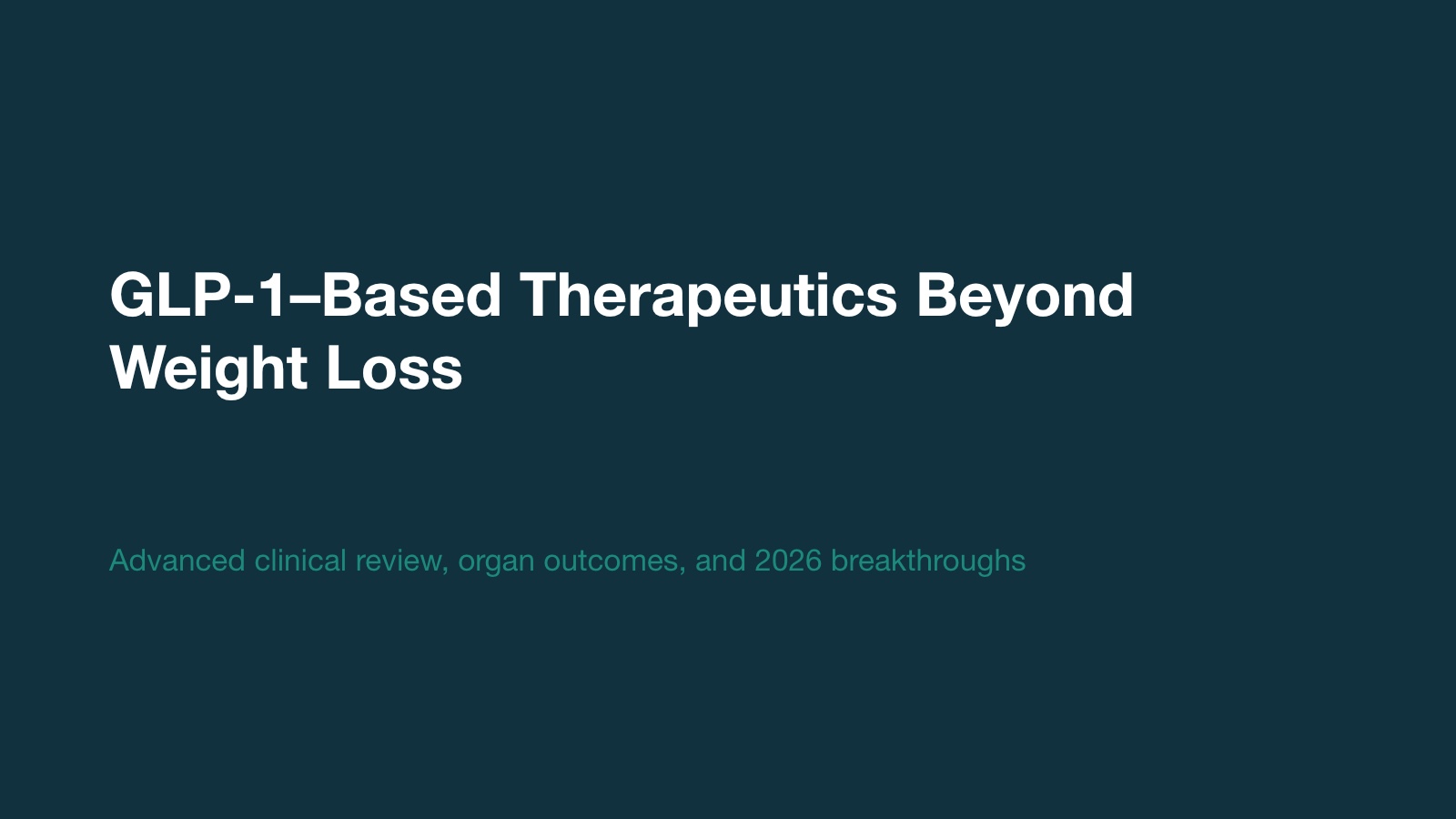 Preview of GLP-1 Medicines Beyond Weight Loss